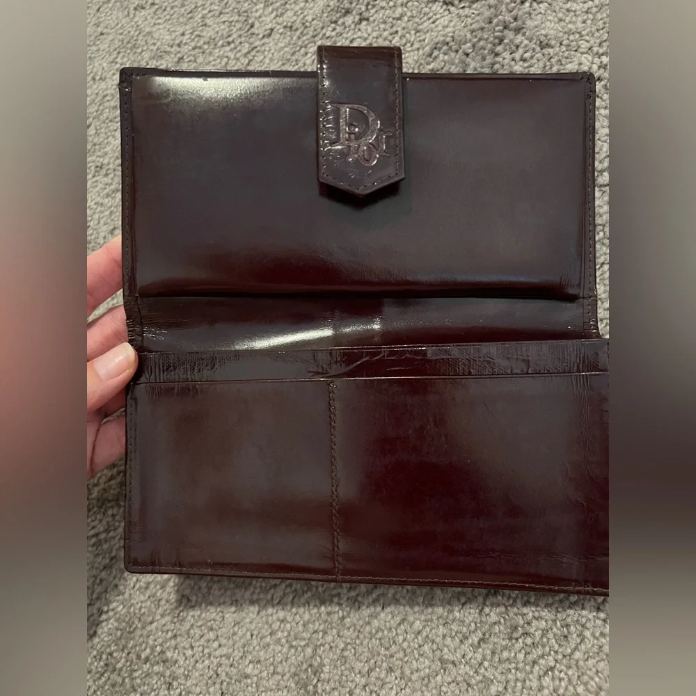 Christian Dior Burgundy Suede Wallet vintage w/ kisslock